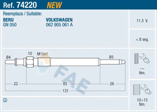 Świeca żarowa FAE 74220