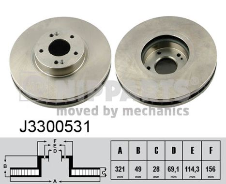 Tarcza hamulcowa NIPPARTS J3300531