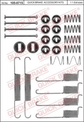 Zestaw dodatków do szczęk hamulcowych QUICK BRAKE 105-0715