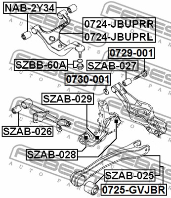 Tuleja wahacza FEBEST SZAB-025