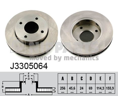 Tarcza hamulcowa NIPPARTS J3305064