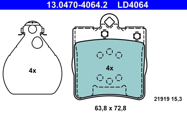 Klocki hamulcowe ATE 13.0470-4064.2