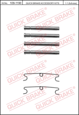 Zestaw akcesoriów montażowych  klocków hamulcowych QUICK BRAKE 109-1190