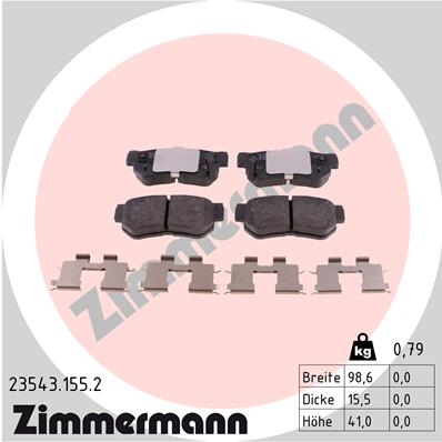 Klocki hamulcowe ZIMMERMANN 23543.155.2