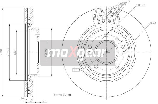 Tarcza hamulcowa MAXGEAR 19-2393