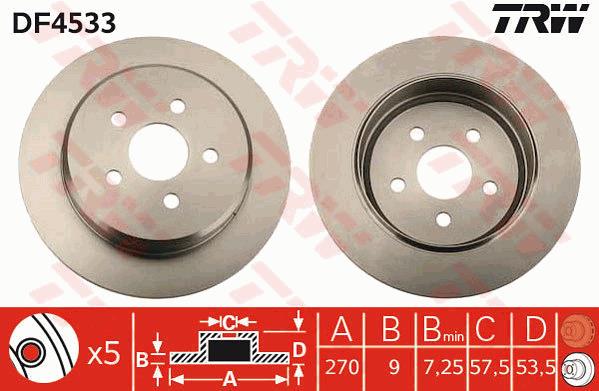 Tarcza hamulcowa TRW DF4533