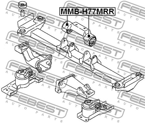 Poduszka silnika FEBEST MMB-H77MRR