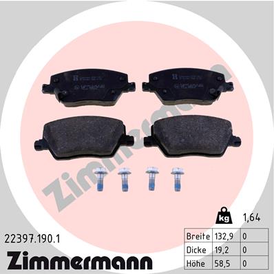 Klocki hamulcowe ZIMMERMANN 22397.190.1