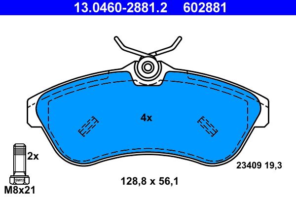 Klocki hamulcowe ATE 13.0460-2881.2