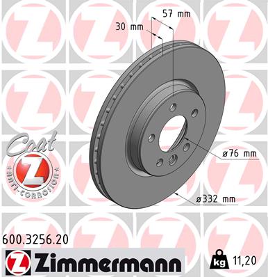 Tarcza hamulcowa ZIMMERMANN 600.3256.20