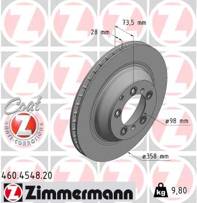 Tarcza hamulcowa ZIMMERMANN 460.4548.20