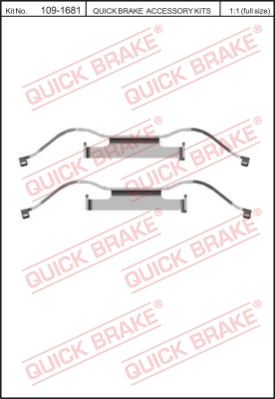 Zestaw akcesoriów montażowych  klocków hamulcowych QUICK BRAKE 109-1681
