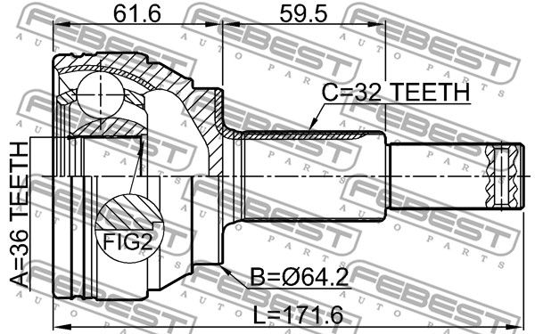 Przegub FEBEST 0210-Y51R
