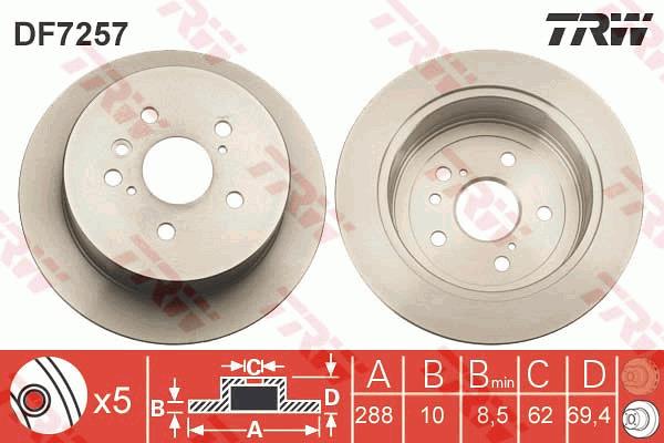 Tarcza hamulcowa TRW DF7257