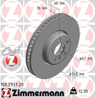 Tarcza hamulcowa ZIMMERMANN 150.2937.20
