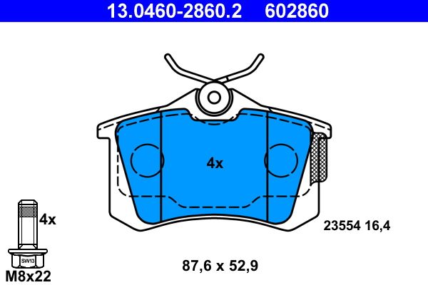 Klocki hamulcowe ATE 13.0460-2860.2