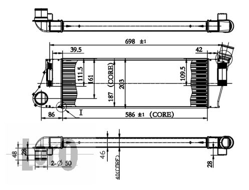 Chłodnica powietrza intercooler ABAKUS 042-018-0002