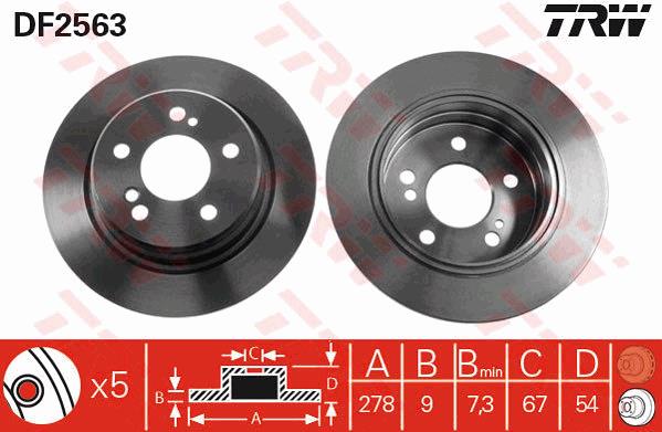 Tarcza hamulcowa TRW DF2563