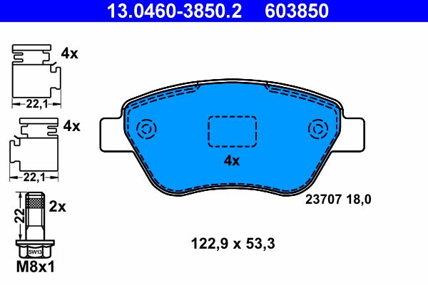 Klocki hamulcowe ATE 13.0460-3850.2