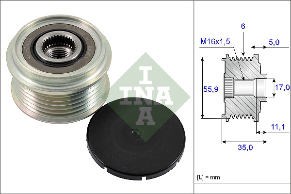 Sprzęgło alternatora INA 535 0222 10