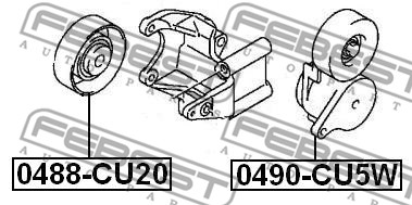 Napinacz paska osprzętu FEBEST 0490-CU5W
