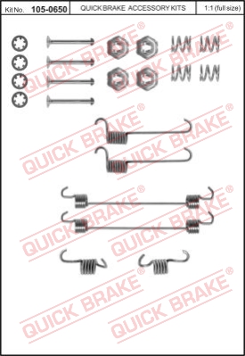 Zestaw dodatków do szczęk hamulcowych QUICK BRAKE 105-0650