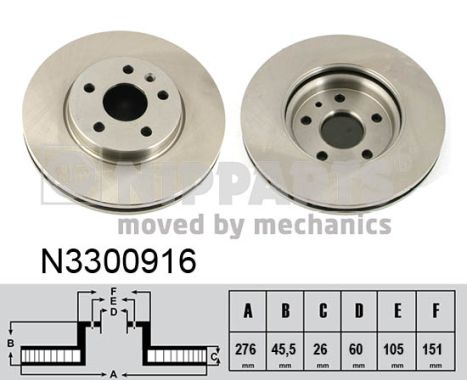 Tarcza hamulcowa NIPPARTS N3300916