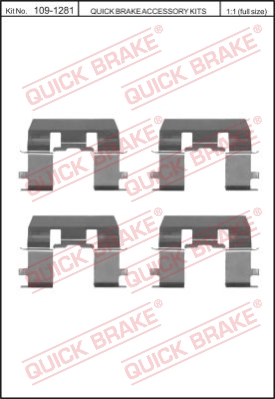Zestaw akcesoriów montażowych  klocków hamulcowych QUICK BRAKE 109-1281