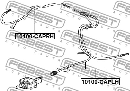 Linka hamulca ręcznego FEBEST 10100-CAPRH