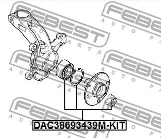 Zestaw łożysk koła FEBEST DAC38693439M-KIT