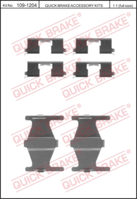 Zestaw akcesoriów montażowych  klocków hamulcowych QUICK BRAKE 109-1204