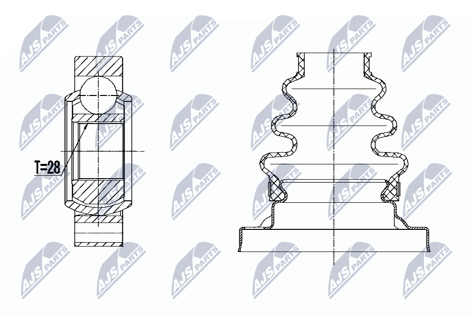 Zestaw przegubu, wał napędowy NTY NPW-BM-031