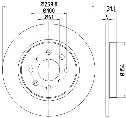 Tarcza hamulcowa HELLA 8DD 355 122-531