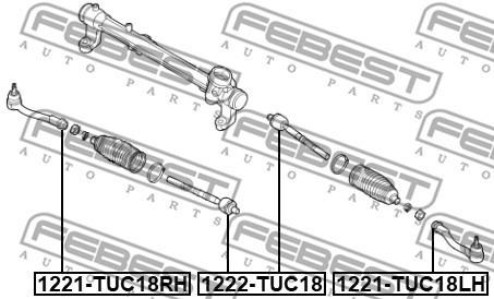 Końcówka drążka kierowniczego FEBEST 1221-TUC18RH