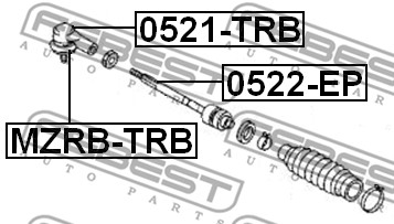 Końcówka drążka kierowniczego FEBEST 0521-TRB