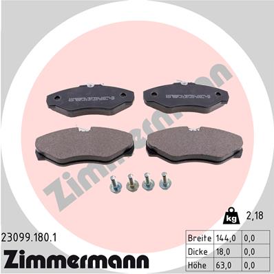 Klocki hamulcowe ZIMMERMANN 23099.180.1