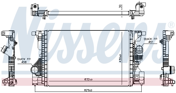 Chłodnica powietrza intercooler NISSENS 961559