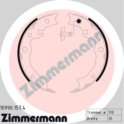 Zestaw szczęk hamulcowych ZIMMERMANN 10990.157.4