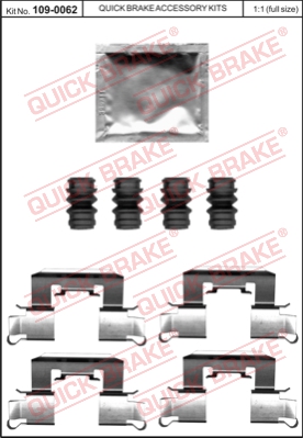 Zestaw akcesoriów montażowych  klocków hamulcowych QUICK BRAKE 109-0062