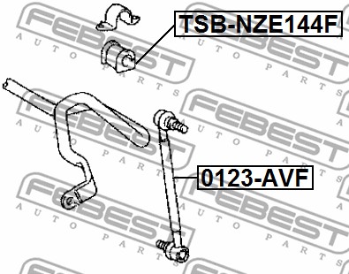 Guma stabilizatora FEBEST TSB-NZE144F