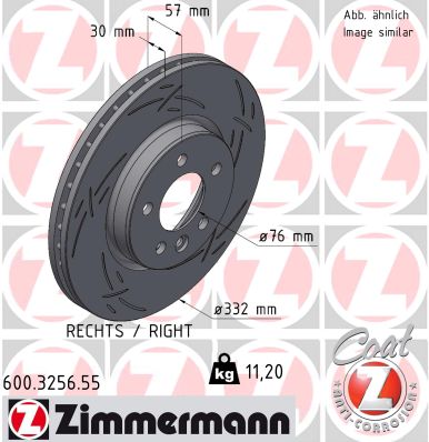 Tarcza hamulcowa ZIMMERMANN 600.3256.55