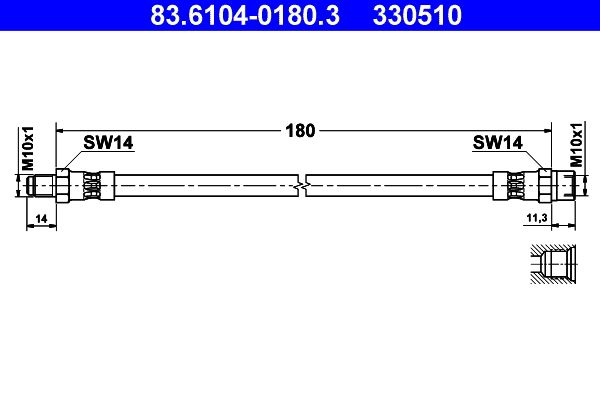 Przewód hamulcowy elastyczny ATE 83.6104-0180.3