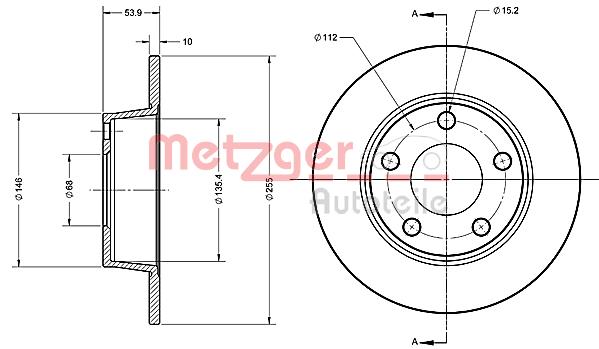 Tarcza hamulcowa METZGER 6110490