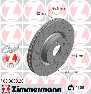 Tarcza hamulcowa ZIMMERMANN 400.3659.20