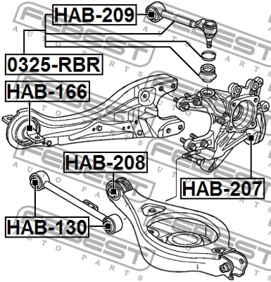 Wahacz zawieszenia koła FEBEST 0325-RBR