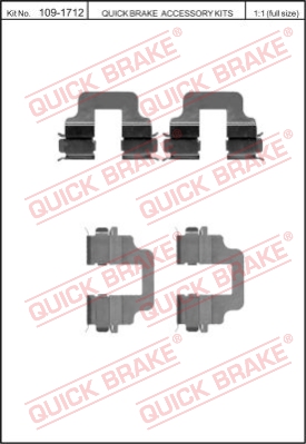 Zestaw akcesoriów montażowych  klocków hamulcowych QUICK BRAKE 109-1712