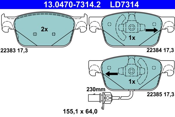 Klocki hamulcowe ATE 13.0470-7314.2