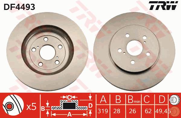 Tarcza hamulcowa TRW DF4493