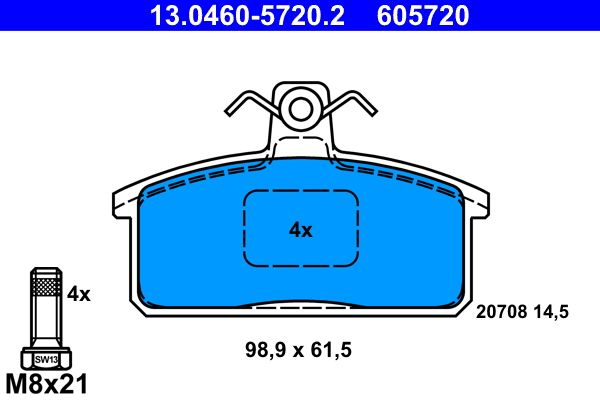 Klocki hamulcowe ATE 13.0460-5720.2