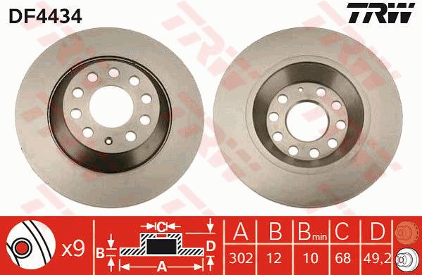 Tarcza hamulcowa TRW DF4434